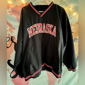 Nebraska wind breaker , Black , never worn